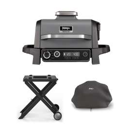 Ninja Woodfire Electric BBQ Grill & Smoker with Stand & Cover product photo